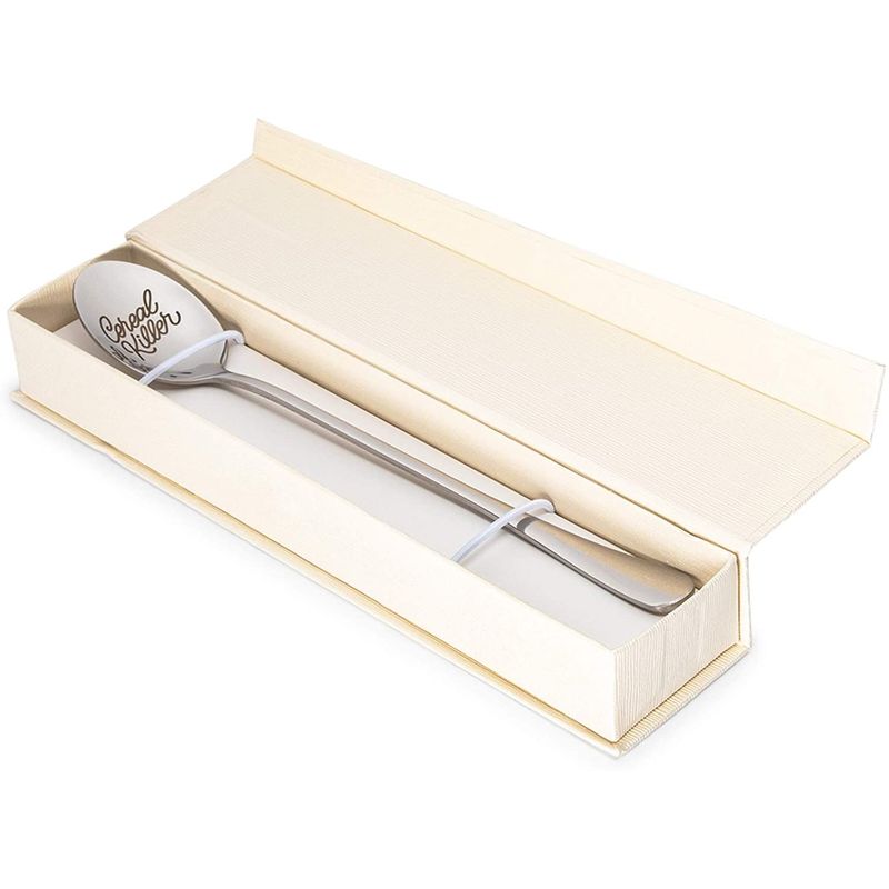 Engraved Stainless Steel Spoon with Gift Box, Cereal Killer (7.8 Inches)
