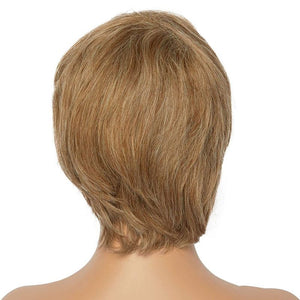 Short Shaggy Layered Cut Synthetic Wig with Brown Highlights for Women (4 Inches)