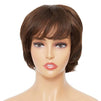 Short Shaggy Layered Wig, Light Brown Synthetic Hair (4 Inches)