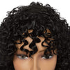 Synthetic Curly Wig with Bangs, Shoulder Length (Black, 10 In)