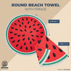 Watermelon Beach Towel, Round Pareo with Fringe (59 Inches)