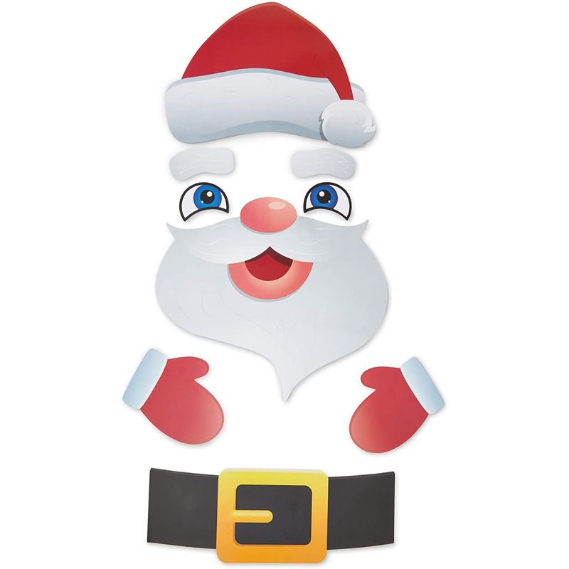 Okuna Outpost Santa Claus Christmas Refrigerator Magnets for Kids, Holiday Decor (9 Pieces)