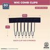 Wig Comb Clips for DIY Wig Cap Making (Black, 80 Pieces)