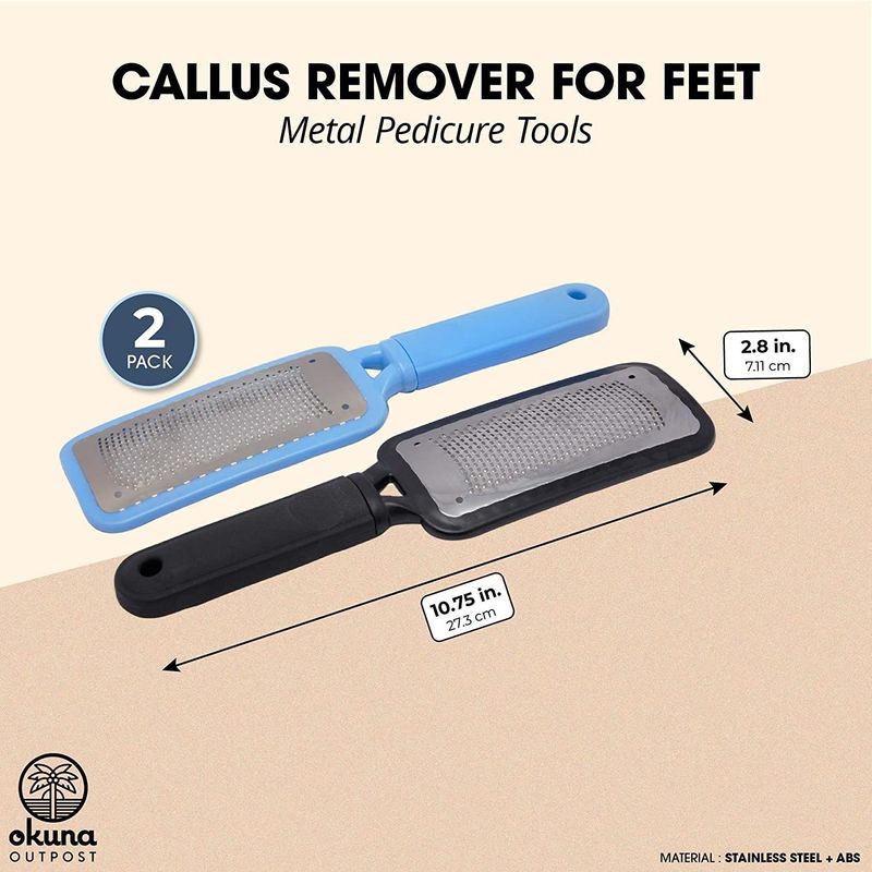 Stainless Steel Foot File Callus Remover for Feet, Dead Skin Scrubber –  Okuna Outpost