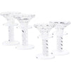Okuna Outpost Crystal Candlestick Holders, Glass Home Decor (2.8 x 4.2 Inches, 4 Pack)