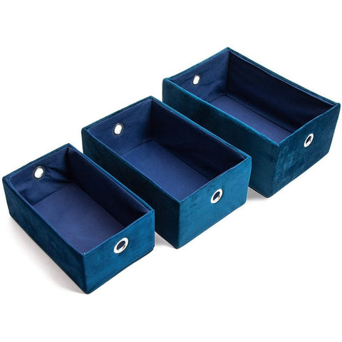 Adjustable Drawer Organizers, Plastic Desk Storage Bins (Blue, 4 Pack) –  Okuna Outpost