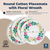 Okuna Outpost Round Cotton Placemats with Floral Wreath (13 in, 4 Pack)