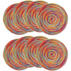 Okuna Outpost Colorful Round Braided Placemats for Dining Table (15 Inches, 8 Pack)