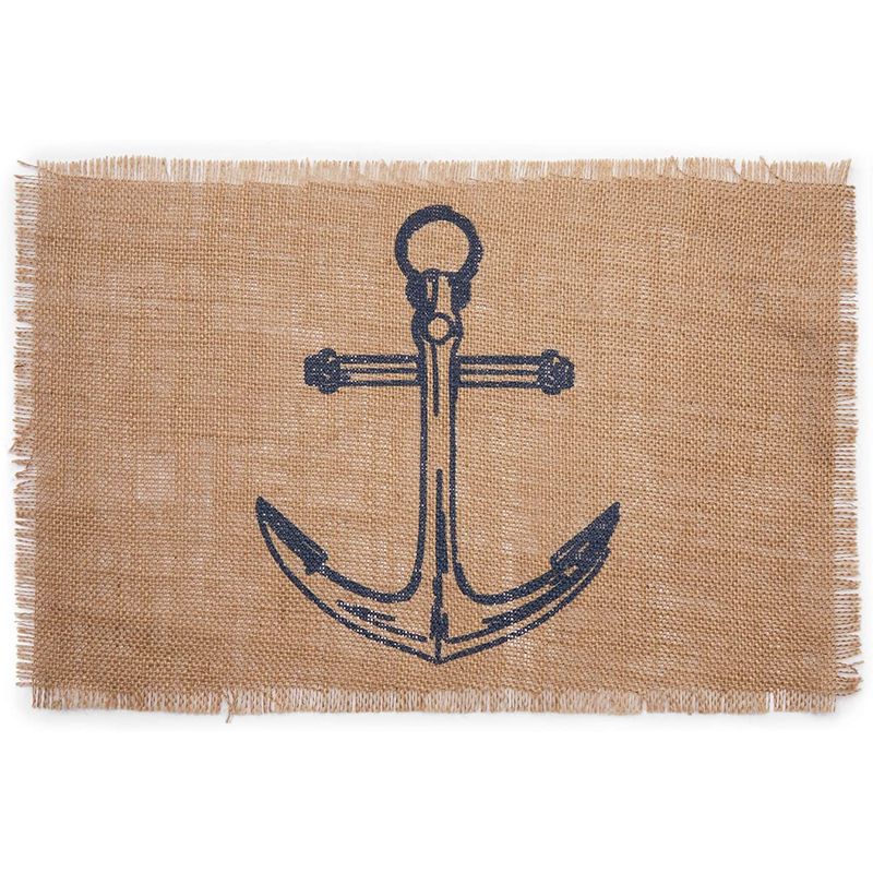 Okuna Outpost Burlap Placemats for Dining Table, Nautical Home Decor (6 Pack)