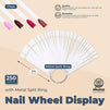 Nail Polish Wheel Display, Blank Clear Swatches for Salon Manicure (250 Pieces)
