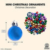 Okuna Outpost Mini Christmas Tree Ball Ornaments, 6 Colors (1.1 x 1.6 in, 96 Pack)
