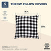 Okuna Outpost Black Plaid Throw Pillow Covers for Home Decor (18 x 18 in, 4 Pack)