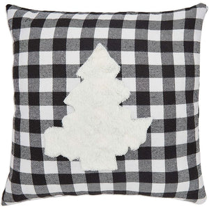 Buffalo Plaid Christmas Throw Pillow Covers, Evergreen & Snowflake Design (18 In, 2 Pack)