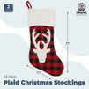 Okuna Outpost Buffalo Plaid Elk Christmas Stockings, Holiday Home Decor (18 in, 2 Pack)