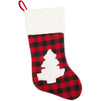 Buffalo Plaid Christmas Stockings with Snowflake and Tree (19.6 in, 2 Pack)