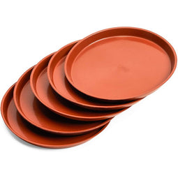 Round Plant Saucer Drip Trays for Potted Plants (10 Inches, 6 Pack)