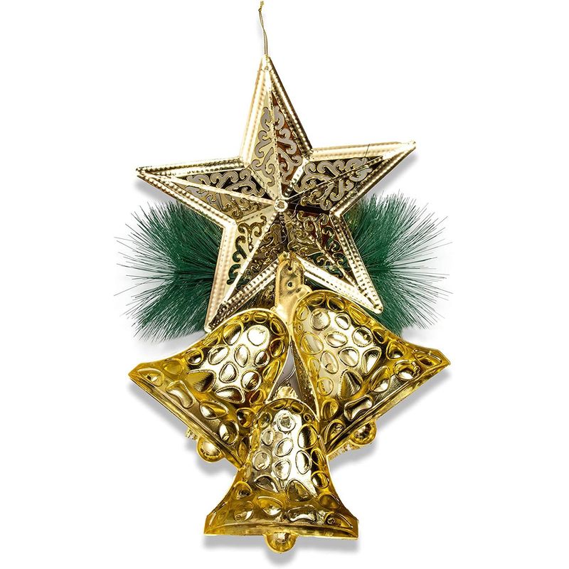 Gold Bell Christmas Tree Ornament, Holiday Decor (11 x 17 Inches)