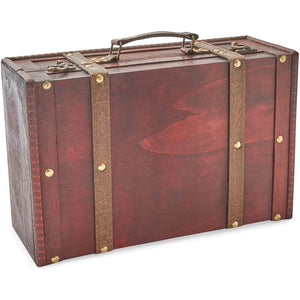 Okuna Outpost Wooden Treasure Chest Box for Home Decor, Storage (12.5 x 7.8 x 4.3 in)
