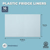 Adjustable Plastic Refrigerator Liners, White Fridge Mats (11.4 x 17.75 In, 16 Pack)