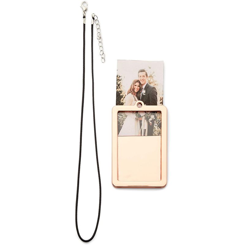 Rearview Mirror Car Picture Frame, Rose Gold Gift Set for Photo (2 x 3 in, 2 Pack)