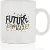 Large Ceramic Coffee Mug, The Future Is Female (White, 16 oz)