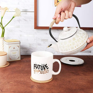 Large Ceramic Coffee Mug, The Future Is Female (White, 16 oz)