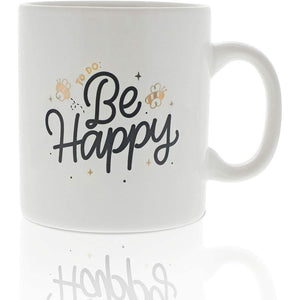 Ceramic Coffee Mug, To Do: Be Happy (16 oz, 3.7 x 4.1 Inches)