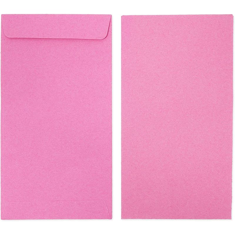 Money Saving Envelopes for Cash, Pink Kraft Paper (3.5 x 6.5 In, 100 Pack)