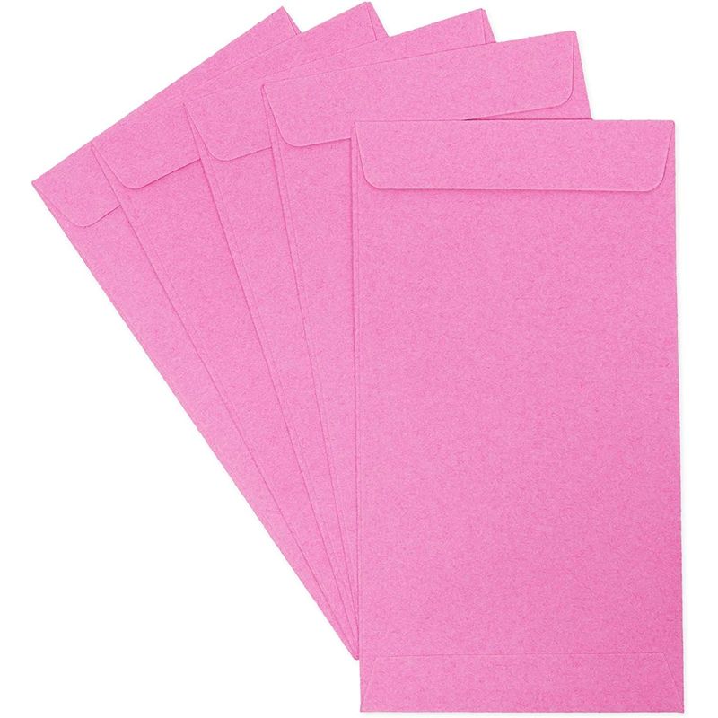 Money Saving Envelopes for Cash, Pink Kraft Paper (3.5 x 6.5 In, 100 Pack)