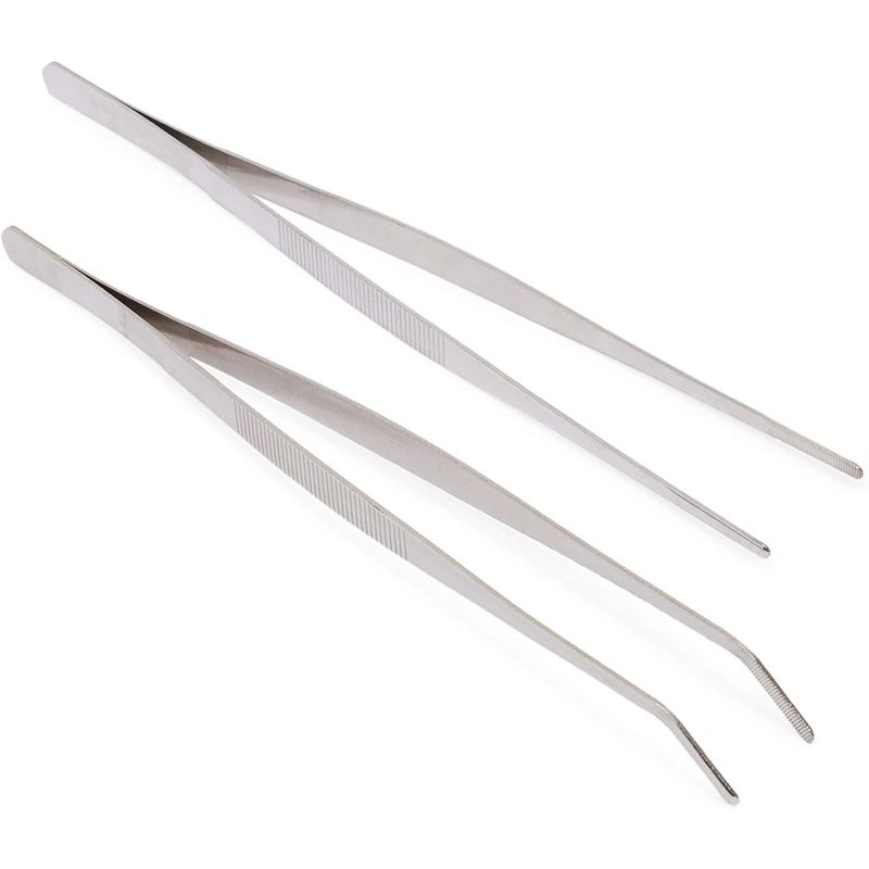 Okuna Outpost Reptile Feeding Tongs, Curved, Straight Forceps for Snak
