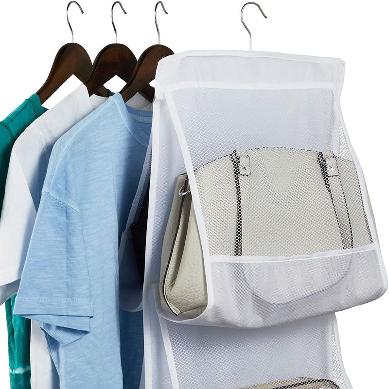 Buy Juzr Purse Handbag Organizer 6 Pocket Foldable Large Clear Anti Dust  Hanging Storage Bag Organizer with Hook Purse Hanger Storage Holder for  Wardrobe Closet Organizer Pack of 2 | Multicolor Online