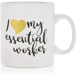 Ceramic Coffee Mug, I Love My Essential Worker (15 oz)