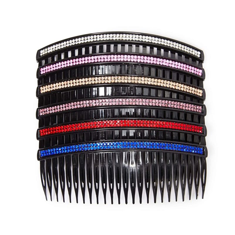 Rhinestone Hair Side Combs for Women (4.5 Inches, 12 Pack)