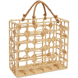 Okuna Outpost Hyacinth Basket for Magazines, Woven Storage Container (13.2 x 11.6 x 5.6 in)