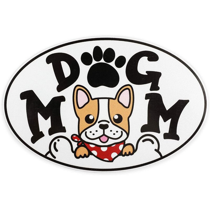 Dog Mom Waterproof Car Magnets, Vehicle Magnetic Bumper Sticker for Gifts (6 x 4 in, 4 Pack)