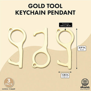 Door Opener Tool, No Touch Keychain Set (3 Pack)