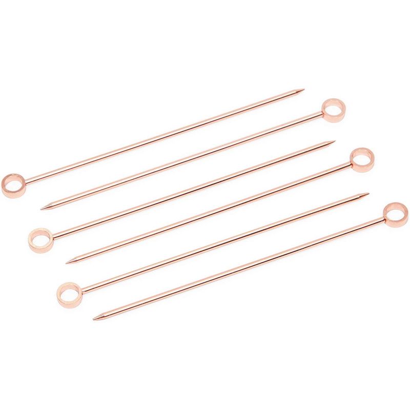 Rose Gold Cocktail Picks for Hors D'oeuvres and Appetizers (4.3 in, 50 Pack)