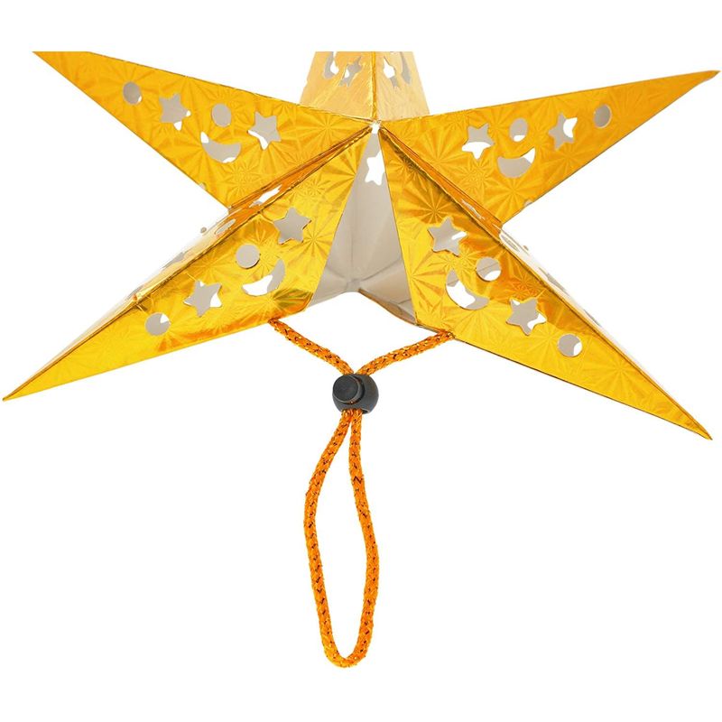Okuna Outpost Star Paper Lantern, Hanging Christmas Decorations (Gold, 11 in, 10 Pack)