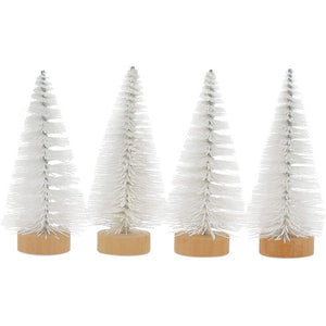 Okuna Outpost Mini Pine Trees with Snow for Christmas Decorations (3.9 in, 16 Pack)