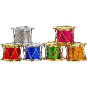 Mini Drums Christmas Tree Ornaments in 6 Colors (1.2 x 1.2 x 0.9 in, 100 Pack)