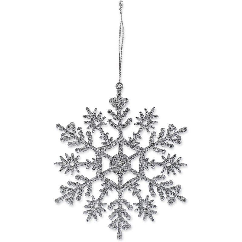 Christmas Tree Ornaments, Glitter Snowflakes in Gold, Silver (3.6 in, 60 Pack)