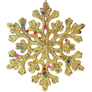 Christmas Tree Ornaments,Silver and Gold Glitter Snowflakes (4 in, 60 Pack)