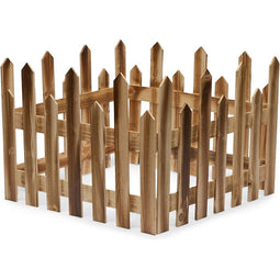 Small Wooden Picket Fence for Christmas Tree and Garden (11.8 x 6.3 in, 4 Pack)