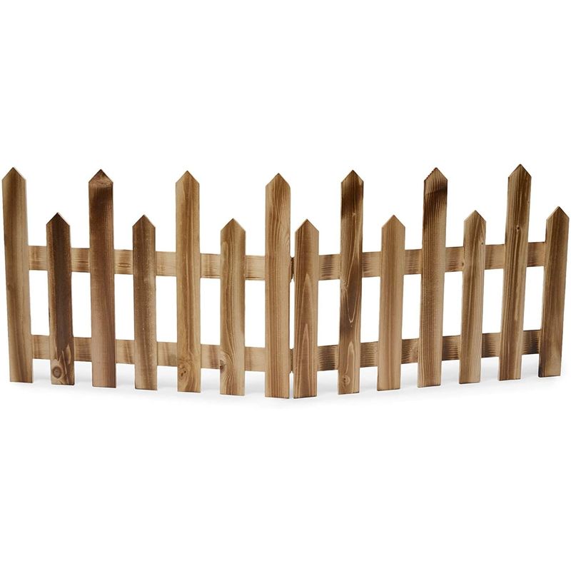 Small Wooden Picket Fence for Christmas Tree and Garden (11.8 x 6.3 in, 4 Pack)