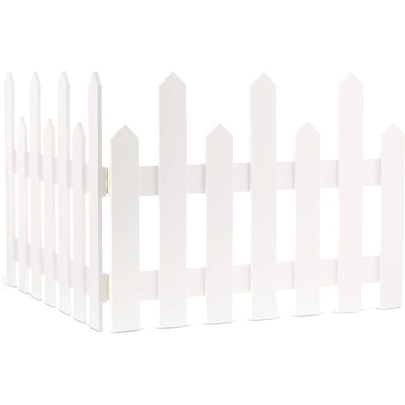 Mini White Picket Fences for Christmas Tree, Garden Fence (11.8 x 6.3 in, 4 Pack)
