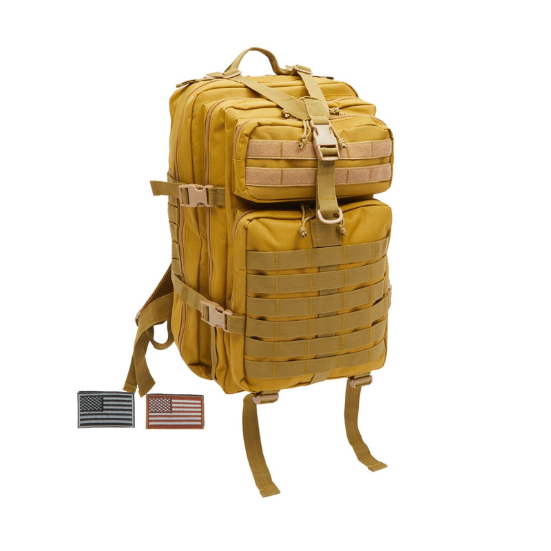 Military Tactical Army Backpack with Padded Shoulder Hiking & Trekking Bag, Coyote Tan, 12 x 20 in