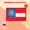 Woven Iron On State Patches, Georgia Flag Appliques (3 x 2 in, 12 Pack)