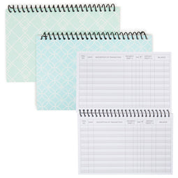 2 Pack Spiral Bound Accounting Ledger Book, Check and Money Tracker Notebook for Small Business Bookkeeping, Checking Account Register Book for Personal Finance (100 Pages)