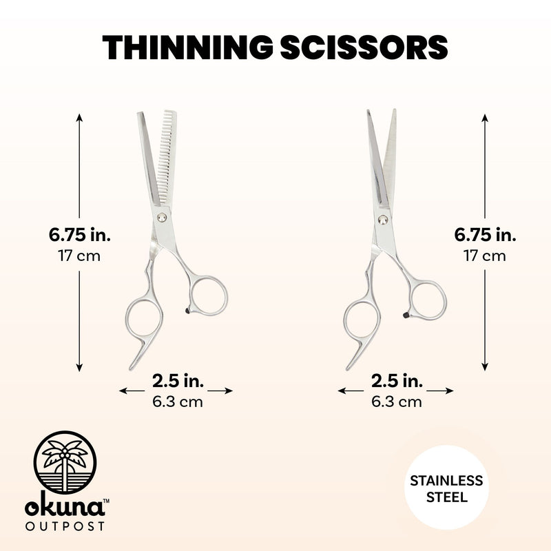 Hair Cutting Scissors with Stainless Steel Texturizing Thinning Shears (7 Pieces)
