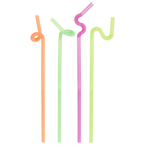 200 Pack Plastic Extra Long Straws for Birthday Party, 13 Inch Disposable Drinking Straws for Cocktails, Coffee (4 Rainbow Colors)